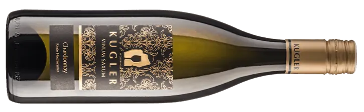Liegende Flasche eines Chardonney